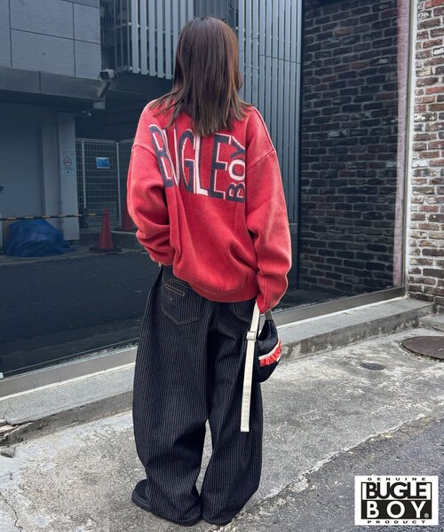 CIAOPANIC（チャオパニック）の「【BUGLE BOY/ビューグル ボーイ】フェードニットカーディガン（カーディガン/ボレロ・レディース・アイボリー/ネイビー/レッド・FREE）」の6枚目の写真