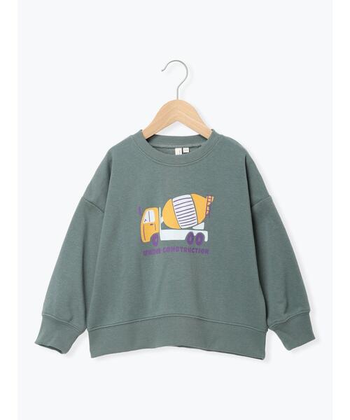 Samansa Mos2 Lagom（サマンサモスモスラーゴム）の「働く車プリントトレーナー（Tシャツ/カットソー・キッズ・グリーン/ネイビー/イエロー・95/130/120/110/100）」の2枚目の写真