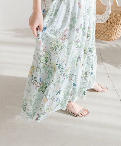 La boutique BonBon（ラブティックボンボン）の「【お上品着映え】エンブロイダリーフラワープリントワンピース（ワンピース・レディース・ミント/オフホワイト・36/38/PS）」の20枚目の写真