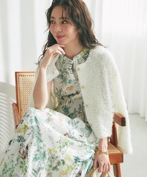 La boutique BonBon フラワープリントバルーンスリーブワンピース セール】【愛されワンピース】フラワープリントバルーンスリーブ