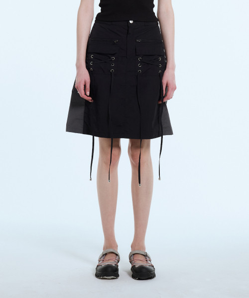 LARTIGENT(ラーティゼン)の「L11 EYELET NYLON SKIRT(BLACK)(スカート・レディース・その他・S/M)」の5枚目の写真