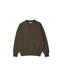 ツーサイドニットポロシャツ（オリーブ）