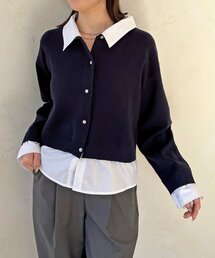 Thevon | シャツドッキングニットプルオーバー(ニット/セーター)