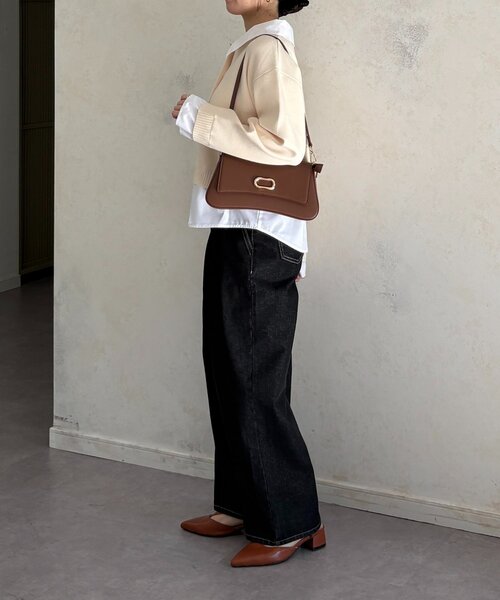 Thevon（ゼボン）の「シャツドッキングニットプルオーバー（ニット/セーター・レディース・グレー/アイボリー/ネイビー・FREE）」の9枚目の写真