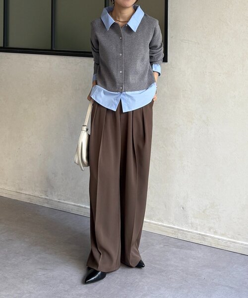 Thevon（ゼボン）の「シャツドッキングニットプルオーバー（ニット/セーター・レディース・グレー/アイボリー/ネイビー・FREE）」の16枚目の写真