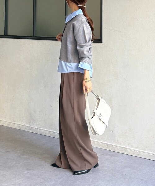 Thevon（ゼボン）の「シャツドッキングニットプルオーバー（ニット/セーター・レディース・グレー/アイボリー/ネイビー・FREE）」の17枚目の写真