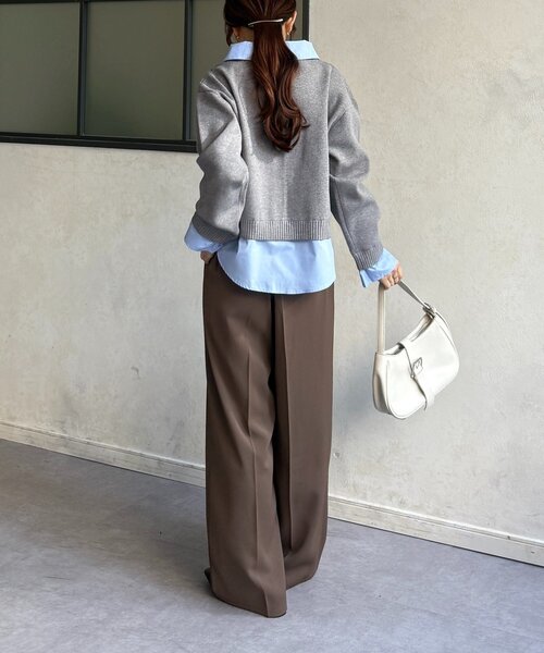 Thevon（ゼボン）の「シャツドッキングニットプルオーバー（ニット/セーター・レディース・グレー/アイボリー/ネイビー・FREE）」の18枚目の写真