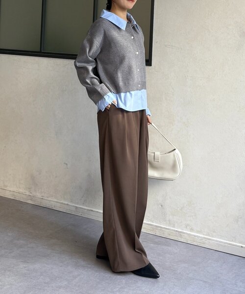 Thevon（ゼボン）の「シャツドッキングニットプルオーバー（ニット/セーター・レディース・グレー/アイボリー/ネイビー・FREE）」の19枚目の写真