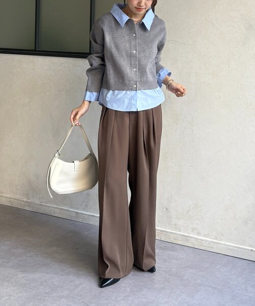 Thevon（ゼボン）の「シャツドッキングニットプルオーバー（ニット/セーター・レディース・グレー/アイボリー/ネイビー・FREE）」の20枚目の写真