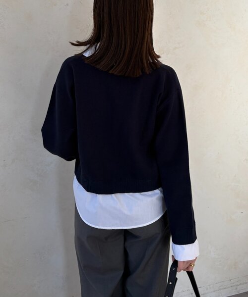 Thevon（ゼボン）の「シャツドッキングニットプルオーバー（ニット/セーター・レディース・グレー/アイボリー/ネイビー・FREE）」の22枚目の写真