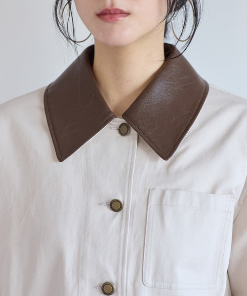 VIS(ビス)の「バイカラー衿カバーオール(カバーオール・レディース・キャメル/ベージュ・FREE)」の18枚目の写真