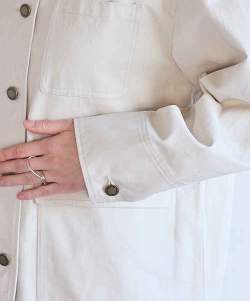 VIS(ビス)の「バイカラー衿カバーオール(カバーオール・レディース・キャメル/ベージュ・FREE)」の19枚目の写真