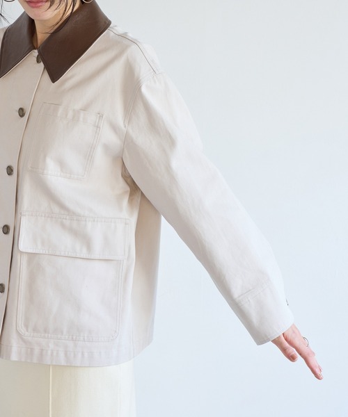 VIS(ビス)の「バイカラー衿カバーオール(カバーオール・レディース・キャメル/ベージュ・FREE)」の21枚目の写真