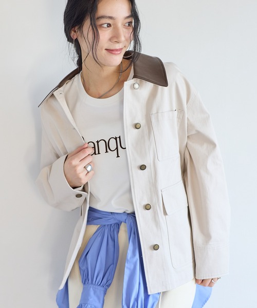 VIS(ビス)の「バイカラー衿カバーオール(カバーオール・レディース・キャメル/ベージュ・FREE)」の15枚目の写真