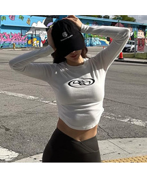 BATTRACT（バトラクト）の「ウィメンズミドルロゴベーシックラウンドTシャツ_ブラック（Tシャツ/カットソー）」