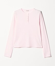 <Steven Alan>ドット リブ ヘンリーネック カットソー