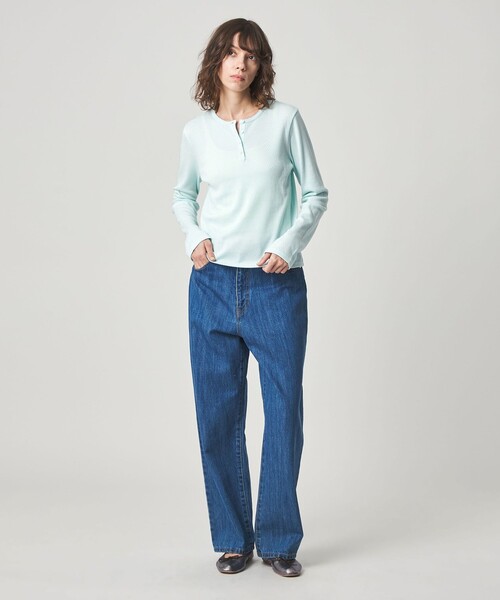 Steven Alan（スティーブンアラン）の「＜Steven Alan＞ドット リブ ヘンリーネック カットソー（Tシャツ/カットソー・レディース・ホワイト/ライトピンク/ライトブルー・FREE）」の8枚目の写真