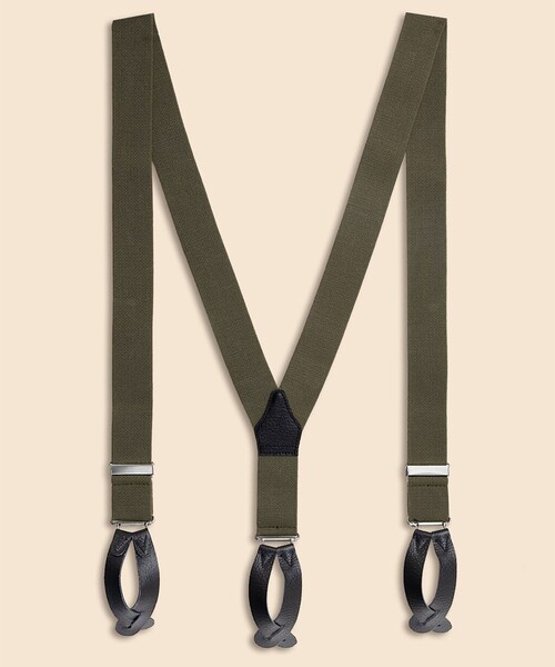 BROOKS BROTHERS(ブルックスブラザーズ)の「ポリエステルストレッチ ミリタリーサスペンダー Made in UK(サスペンダー・メンズ・オリーブ・ONE SIZE)」の1枚目の写真