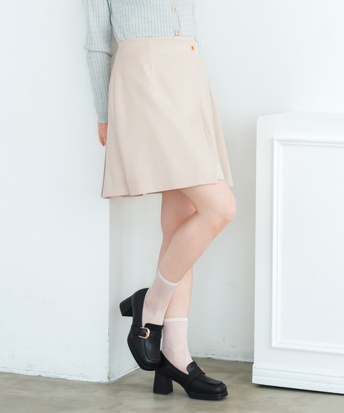 MISCH MASCH（ミッシュマッシュ）の「2026春夏新作 ラップタックプリーツミニスカート（スカート・レディース・グレー/ブルー/ベージュ・S/M）」の3枚目の写真