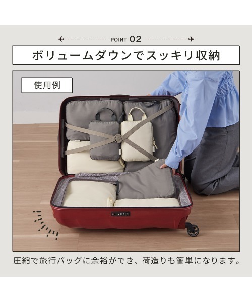 iellio(イエリオ)の「圧縮トラベルポーチ4点セット(トラベルグッズ・レディース・アイボリー系/グレー系/ピンク系・FREE)」の20枚目の写真