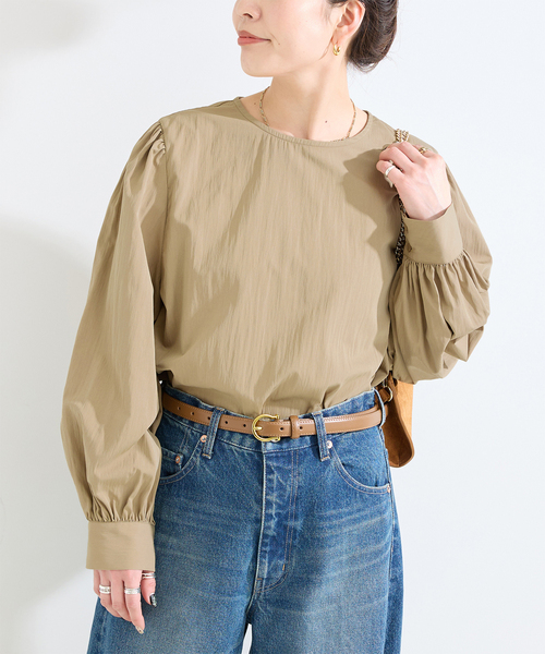 B.C STOCK(ベーセーストック)の「《追加》手洗い可 / ボリュームスリーブブラウス(シャツ/ブラウス・レディース・ホワイト/ウッド/ブラック・FREE)」の3枚目の写真