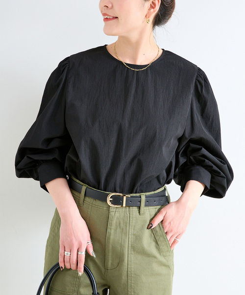 B.C STOCK(ベーセーストック)の「《追加》手洗い可 / ボリュームスリーブブラウス(シャツ/ブラウス・レディース・ホワイト/ウッド/ブラック・FREE)」の1枚目の写真