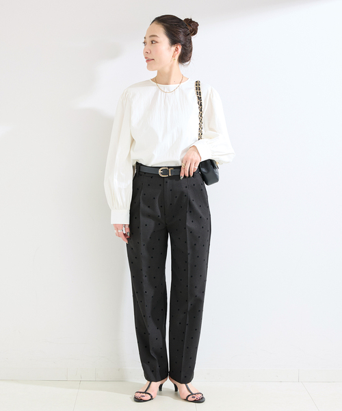 B.C STOCK(ベーセーストック)の「《追加》手洗い可 / ボリュームスリーブブラウス(シャツ/ブラウス・レディース・ホワイト/ウッド/ブラック・FREE)」の6枚目の写真