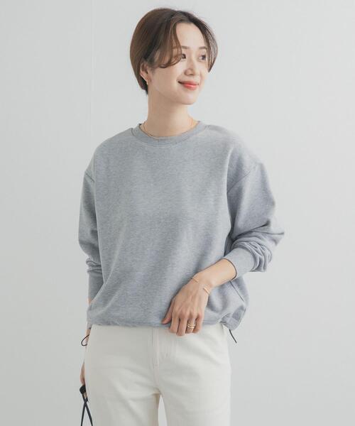 URBAN RESEARCH DOORS（アーバンリサーチドアーズ）の「コットンスウェットヘムドロストプルオーバー（スウェット・レディース・グレー系その他/チャコールグレー/イエロー・FREE）」の3枚目の写真