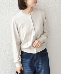 SHIPS Colors:〈接触冷感・手洗い可能〉14ゲージ クルーネック カーディガン◇