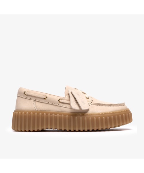 Clarks(クラークス)の「Torhill Boat / トーヒルボート (クリームヌバック)(ローファー・レディース・ホワイト・UK4/UK3.5/UK3/UK6/UK5.5/UK5/UK4.5)」の1枚目の写真