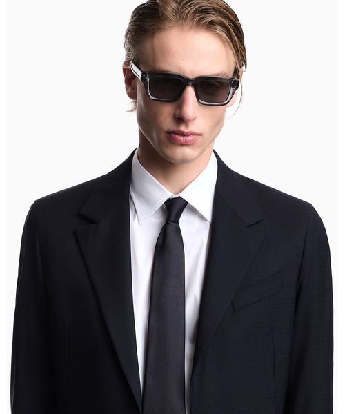 【新品未使用】エンポリオアルマーニ ネクタイ ブラック 無地 ソリッド 透明袋付 アウトレット】EMPORIO ARMANI エンポリオアルマーニ ネクタイ【剣先幅