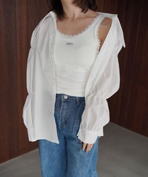 SANSeLF（サンセルフ）の「【SANSeLF】レーストリムリブキャミソール saw26s022（タンクトップ）」