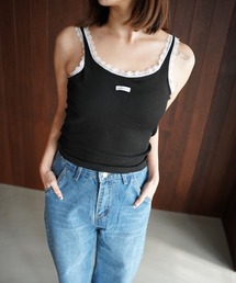 SANSeLF（サンセルフ）の「【SANSeLF】レーストリムリブキャミソール saw26s022（タンクトップ）」