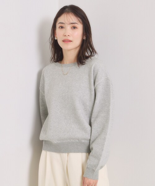 ITS'DEMO（イッツデモ）の「【洗濯機OK】スウェットライクニット（ニット/セーター・レディース・オフホワイト/ライトイエロー系/ライトグレー/サックスブルー・00）」の5枚目の写真