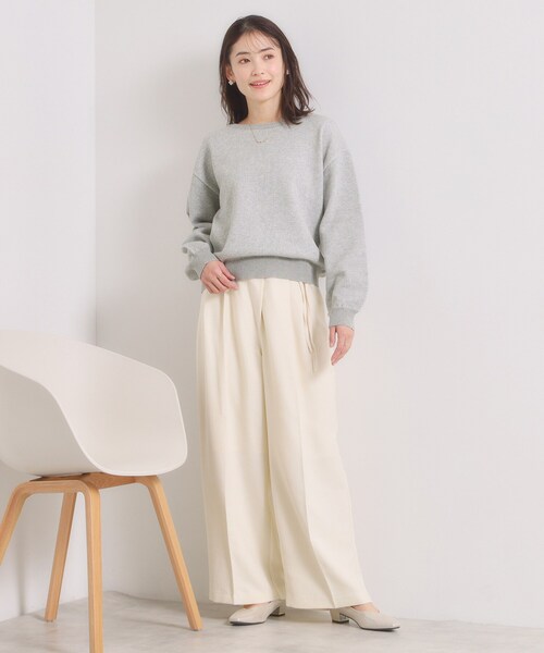 ITS'DEMO（イッツデモ）の「【洗濯機OK】スウェットライクニット（ニット/セーター・レディース・オフホワイト/ライトイエロー系/ライトグレー/サックスブルー・00）」の7枚目の写真