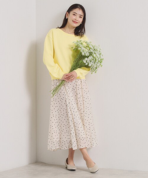 ITS'DEMO（イッツデモ）の「【洗濯機OK】スウェットライクニット（ニット/セーター・レディース・オフホワイト/ライトイエロー系/ライトグレー/サックスブルー・00）」の10枚目の写真