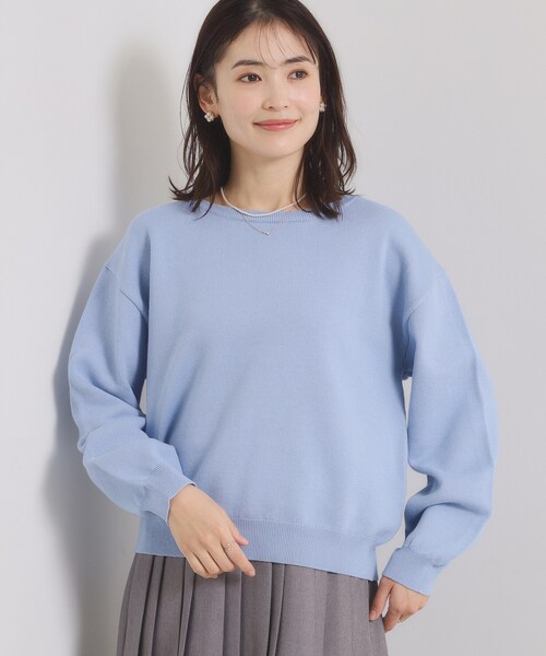 ITS'DEMO（イッツデモ）の「【洗濯機OK】スウェットライクニット（ニット/セーター・レディース・オフホワイト/ライトイエロー系/ライトグレー/サックスブルー・00）」の14枚目の写真