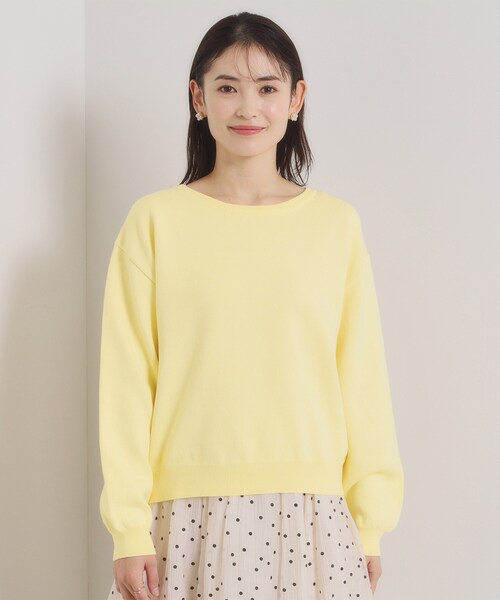 ITS'DEMO（イッツデモ）の「【洗濯機OK】スウェットライクニット（ニット/セーター・レディース・オフホワイト/ライトイエロー系/ライトグレー/サックスブルー・00）」の17枚目の写真