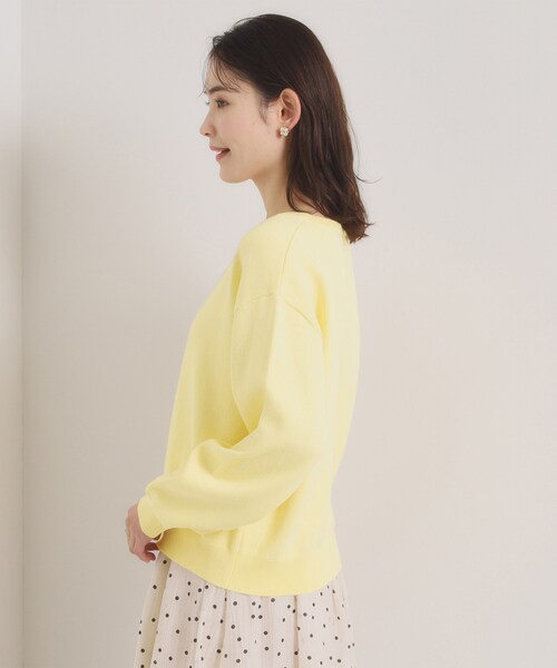 ITS'DEMO（イッツデモ）の「【洗濯機OK】スウェットライクニット（ニット/セーター・レディース・オフホワイト/ライトイエロー系/ライトグレー/サックスブルー・00）」の18枚目の写真