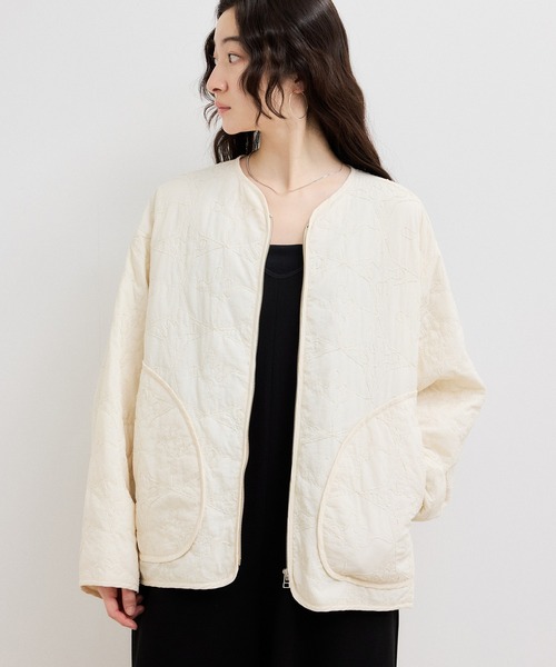 WEB限定】モールヤーンキルティングジップブルゾン（ブルゾン）｜ADAM