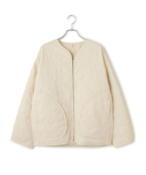 ADAM ET ROPE'（アダムエロペ）の「【WEB限定】モールヤーンキルティングジップブルゾン（ブルゾン・レディース・キナリ/ブラック・FREE）」の7枚目の写真