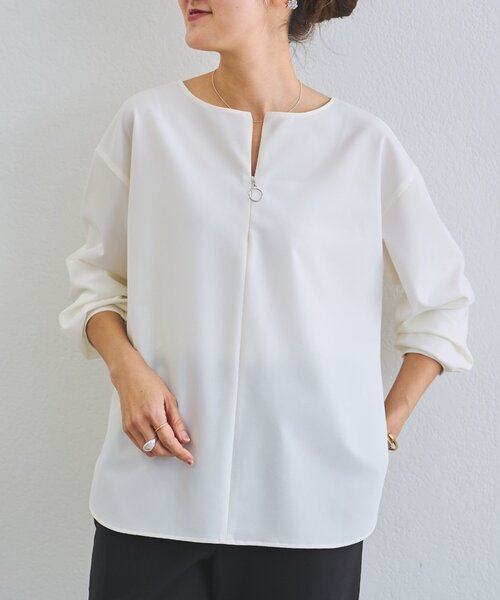 LIVETART(リヴェタート)の「《LIVETART》リングジップ前後ブラウス(シャツ/ブラウス・レディース・ブラック/ホワイト・FREE)」の5枚目の写真