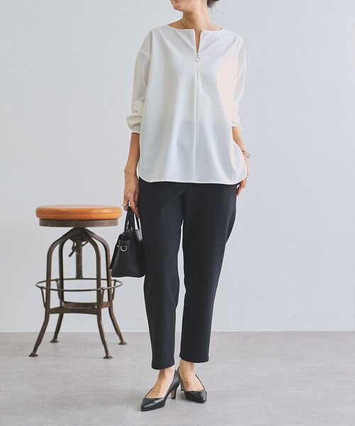 LIVETART(リヴェタート)の「《LIVETART》リングジップ前後ブラウス(シャツ/ブラウス・レディース・ブラック/ホワイト・FREE)」の12枚目の写真