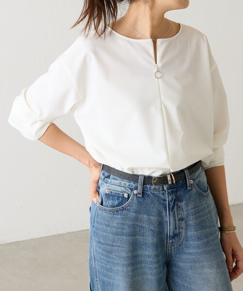 LIVETART(リヴェタート)の「《LIVETART》リングジップ前後ブラウス(シャツ/ブラウス・レディース・ブラック/ホワイト・FREE)」の18枚目の写真