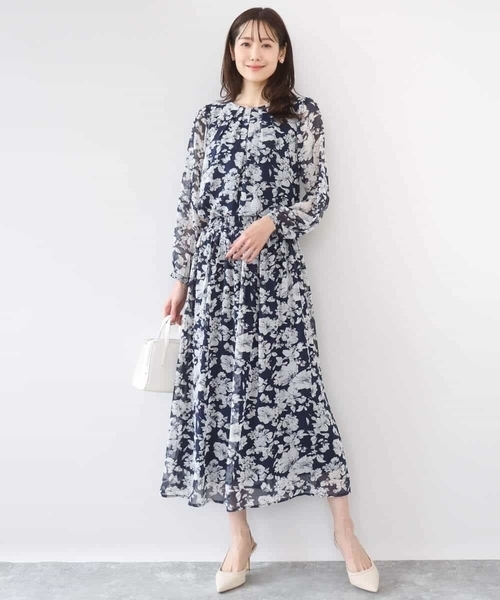 MK MICHEL KLEIN（エムケーミッシェルクラン）の「花柄シフォンスカート/洗える（スカート・レディース・ブルー/ネイビー・38）」の15枚目の写真