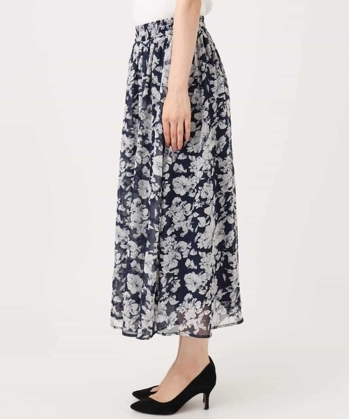 MK MICHEL KLEIN（エムケーミッシェルクラン）の「[洗える]花柄シフォンスカート（スカート・レディース・ブルー/ネイビー・38）」の12枚目の写真