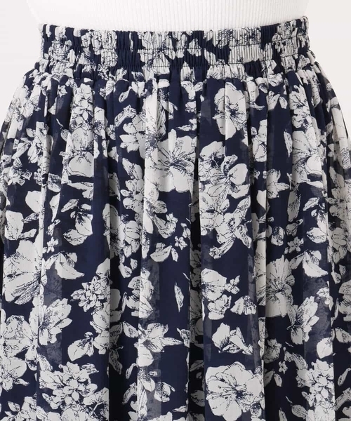 MK MICHEL KLEIN（エムケーミッシェルクラン）の「[洗える]花柄シフォンスカート（スカート・レディース・ブルー/ネイビー・38）」の10枚目の写真