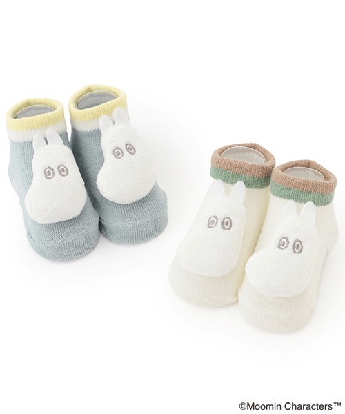 kladskap（クレードスコープ）の「【MOOMIN】ぷっくりムーミンカップソックス（ベビーシューズ/ベビーソックス・キッズ・オフホワイト/サックスブルー・F）」の9枚目の写真