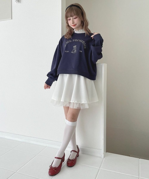 F i.n.t（フィント）の「ロゴ刺繍シュナウザースウェット（スウェット・レディース・ネイビー/オフホワイト/ミント・FREE）」の7枚目の写真