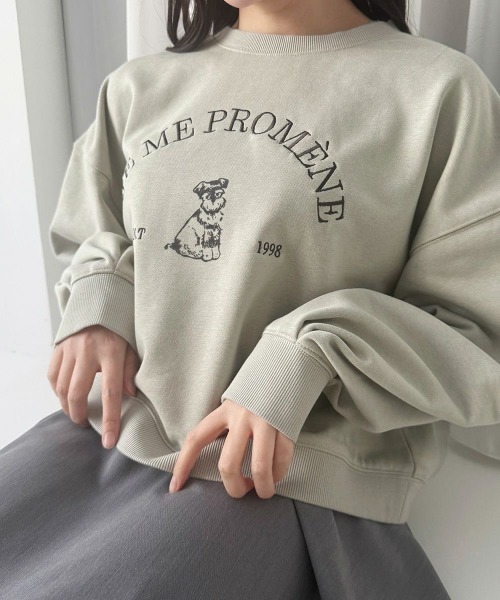 F i.n.t（フィント）の「ロゴ刺繍シュナウザースウェット（スウェット・レディース・ネイビー/オフホワイト/ミント・FREE）」の11枚目の写真